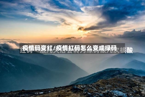 疫情码变红/疫情红码怎么变成绿码-第2张图片